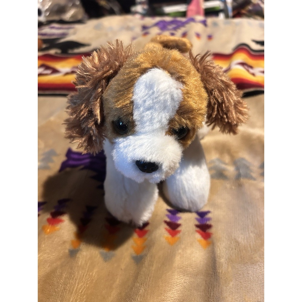 Aurora World St Bernard Puppy Dog Flopsie Plush Brown White 6" Stuffed Animal